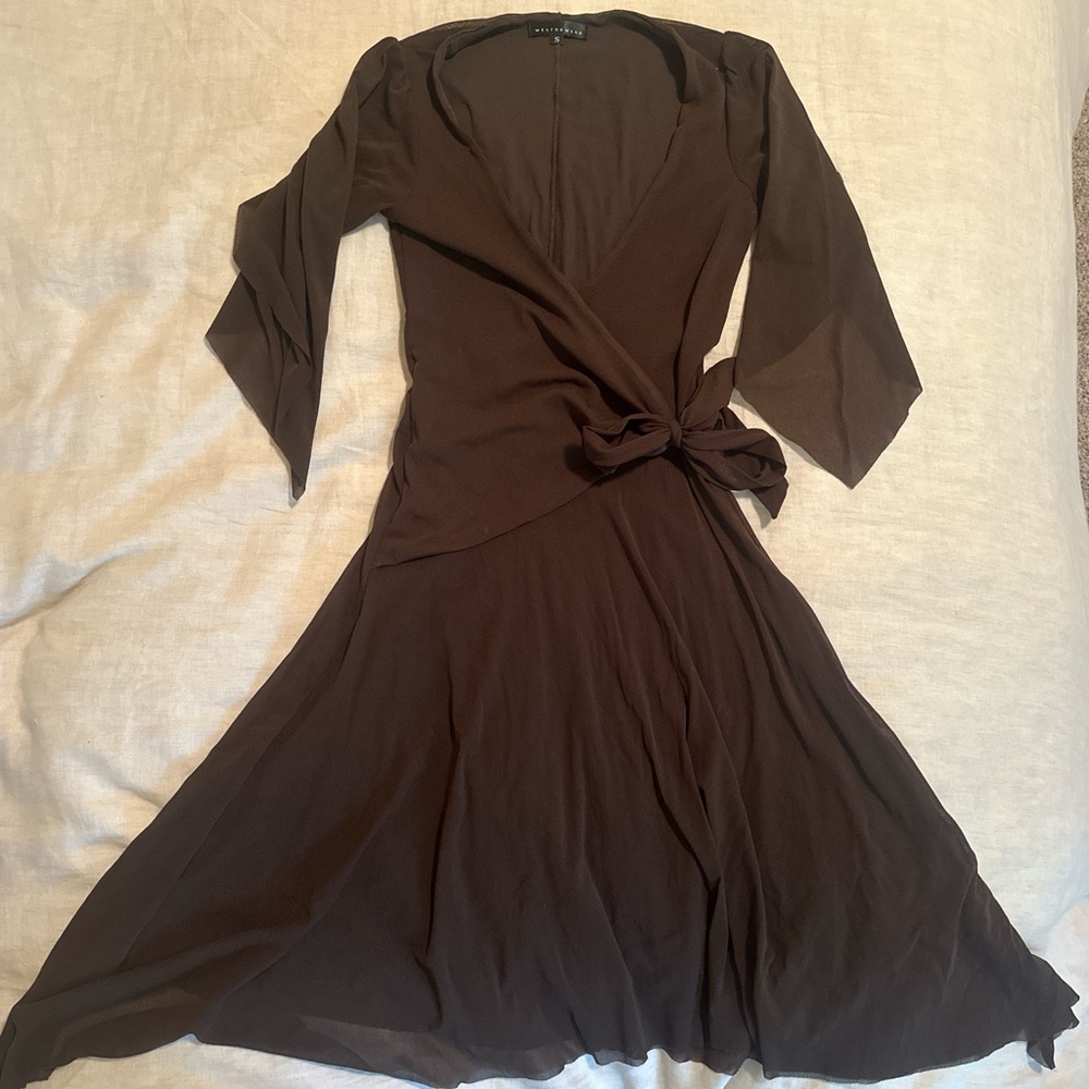 Y2K Fairy brown chiffon dress